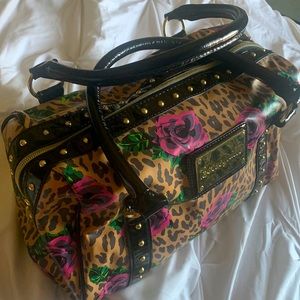 Betsey Johnson Betseyville Cheetah & Roses Satchel
